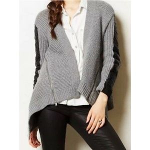 Anthropologie Moth Oltrarno Gray Wool Open Cardigan. Large